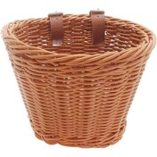 Resim Neevoyu Küçük Boy Kahverengi Pp Tezgahı Sepeti - Çocuk Bisikleti, Kaykay, Yürüyüş Arabası İçin - 21x17x16cm - 2 Kayışlı Kahverengi 