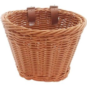 Resim Neevoyu Küçük Boy Kahverengi Pp Tezgahı Sepeti - Çocuk Bisikleti, Kaykay, Yürüyüş Arabası İçin - 21x17x16cm - 2 Kayışlı Kahverengi 