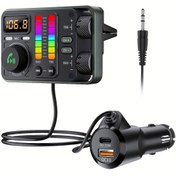 Resim Akıllı Akıllı Ses Asistanı Kablosuz FM Verici 3,5 mm AUX Ses Adaptörü Tiz ve Bas Ayarlanabilir Ses MP3 Oynatıcı Tip C PD 20W QC3.0 USB Hızlı Şarj Araba Mobil Telefon Şarj Cihazı Kablosuz Eller Serbest Arama Araba Kiti Destek USB Flash Sürücü Müzik Yayınları için Mükemmel 