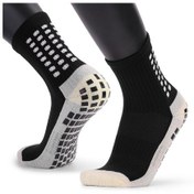 Resim Monyee Siyah Antrenman Çorabı - Nylonlu Nefesli, Kaymazsız, Şok Emici - Futbol, Basketbol, Koşu İçin - 1 Çift Siyah 