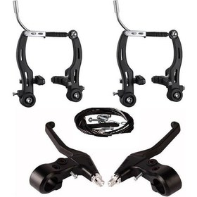 Resim S-shine Bisiklet Fren Takımı Kol Dahil Ön Arka Set V-fren Takımı 