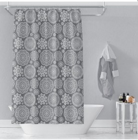 Resim Banyo Perdesi 2882 1x180x200, Perde Borusu Askı Aparatı Köşe Boru Beyaz Hediyeli, Duş Perdesi Seti Çok Renkli 