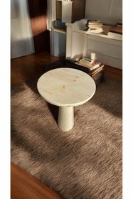 Resim Simillo Home&Living Doğal Masif Ahşap Tekli Yan Sehpa – Naturel Renk Mantar Sehpa - Fiskos Zigon Çiçeklik 