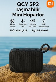 Resim Xiaomi Ocy Sp2 5W Taşınabilir Bluetooth Hoparlör 17 Saat Dinleme RGB Işık IPX7 TF Kart Girişli Su Geçirmez 