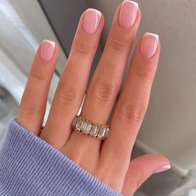 Resim 24 adet, kısa kare Fransız tarzı Kadınlar için yapay tırnaklar, beyaz Basınçlı Tırnaklar, çıplak ve minimalistik kısa tırnaklar, akrilik manikür | gelin tırnakları | düğün tırnakları 