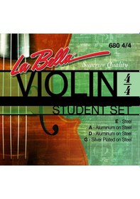 Resim La Bella 680 Keman Teli Seti Başlangıç/orta - Keman Aksesuarı Çelik Çekirdek Yapı, Krom Sargı, Dayanıklı Yapı Ve Hızlı Akort Kararlılığı Uyum: 4/4 Tam Boy Kemanlar İçin İdeal 