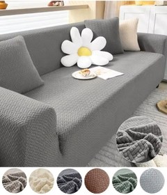 Resim StarMall Tuğla Desen Koltuk Örtüsü Çekyat Kılıfı 3Lü Bir Adet Gri 