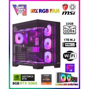 Resim Gamepage GTA-VI X32 Ryzen 7 5700X 32GB Ram 1TB M.2 Nvme SSD 8GB GDDR7 RTX5060 Ekran Kartı Oyuncu Masaüstü Bilgisayarı 