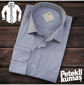 Resim Linen Keten Klasik %100 Cotton Uzun Kollu Terletmeyen Tek Cepli Kapaklı Gri Gömlek Regular Kalıp -10244 Gri 