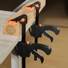 Resim 2 Adet Dayanıklı Ev Tipi F-Mengeneler - Kolay Kullanım İçin Hızlı Ayrılabilir Mandal, Metal+Plastik Güçlendirilmiş Yapı, Siyah Takım Mengene Setleri, Ahşap İşleri İçin Başlangıç İdeal Seçim, Halloween, Doğum Günü, Şükran Günü ve Noel için Harika Bir Hediye 
