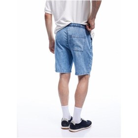 Resim Koton Pamuklu Bol Cep Detaylı Oversize Beli Bağcıklı Bermuda Jean Şort Açık İndigo 5sam40125nd Açık İndigo 