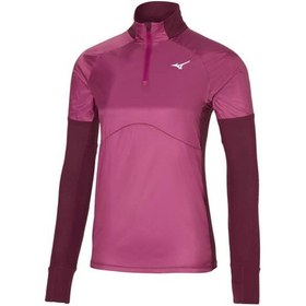 Resim Mizuno MIZUNO Hybrid Kadın Uzun Kollu Fermuarlı Sweatshirt Pembe Bordo 