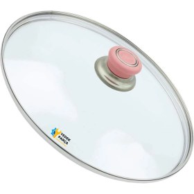 Resim Tencere Sahan Tava Cam Kapağı Kapak 32 cm Pembe Tutma Tepesi 