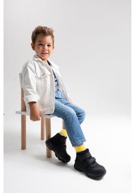 Resim Mnpc Erkek Çocuk Siyah Hakiki Deri Anatomik Günlük Bot 24k2b99352 Siyah 