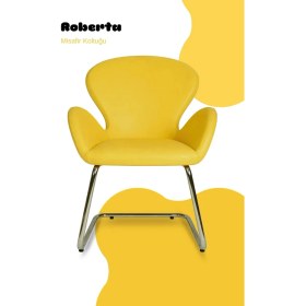 Resim Bürocci Roberta Misafir Koltuğu - Sarı Deri - 2069J0113 