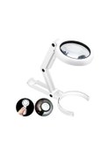 Resim Büyüteç Lambası - 8 Led Işıklı Aydınlatmalı Büyüteç, Gazete İçin 5x Büyüteç Okuma Standı 