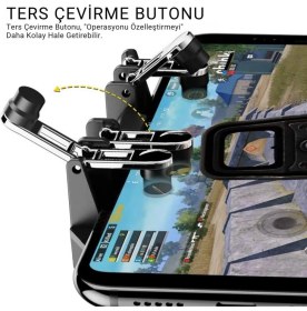 Resim Coofbe 1200Mah Bataryalı 6 Parmak Telefon Soğutucu Nişan Tetik Tuşu Profesyonel Mobil Oyun Konsolu 