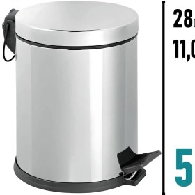 Resim Eforeca Paslanmaz Çelik Pedallı Çöp Kovası 5 Lt - Banyo Ve Ofis İçin İdeal 