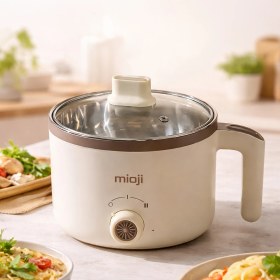 Resim Mioji EP50 600W 1.5L Çok Fonksiyonlu Elektrikli Pişirici Beyaz 