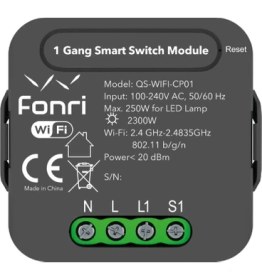Resim Fonri Akıllı Sıva Altı Tekli Anahtar- Siyah CP01 