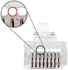 Resim Ez Rj45 Cat5/cat6 Yeni Nesil Konnektör-delikli Konnektör 100 Adet 