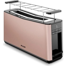 Resim Şık Rose Gold Ekmek Kızartma Makinesi, Beyaz Renkli, Pratik ve Modern Tasarım 