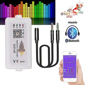 Resim El Kumandası Müzik SP107E Pixel Rgb Uzaktan Kumanda LED Işık Bluetooth Remote Controller Kontrol 20METRE Dc 5-24V 