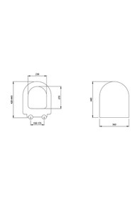 Resim Bocchi Pure S Kısa Klozet Kapağı Mat Kaşmir A0302-011 Beyaz 