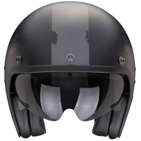 Resim Scorpion Belfast Evo Spade Açık Motosiklet Kaskı Mat Siyah Gümüş 