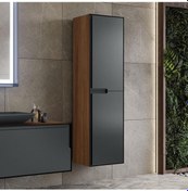 Resim Orka Craft 40 Cm Mdf Ceviz-Mat Antrasit Banyo Boy Dolabı Antrasit 