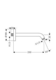 Resim Hansgrohe Tepe Duş Dirseği 230 Mm Diğer 