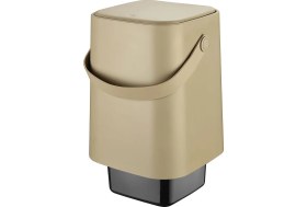 Resim Tutma Saplı Iç Kovalı Tezgah Üstü Mutfak ve Banyo Çöp Kovası 8 Lt - Latte 