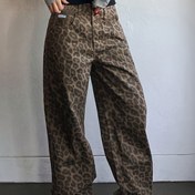 Resim Vintage Düz Bacak Pantolon, Düz Renk, Yıkanmış Viskon, Hafif Esneklik, 327g/ , Tüm Mevsimler 