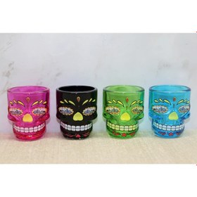 Resim İstanbul Temalı Cam Kurukafa Shot Bardak Renkli 