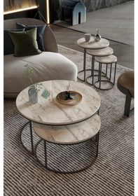 Resim Uslucan Alışveriş Orta Sehpa Ve Zigon Sehpa Set İkili Lüx C Zigon Efes Çok Renkli 