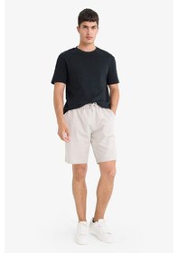 Resim Defacto Slim Fit Dar Kesim Cepli Pamuklu Basic Düz Bermuda Şort W1105az25spbg170 Bej 