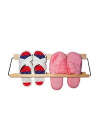 Resim Doğal Ahşap Terlik Duvar Askısı Terliklik Balkon Banyo 50Cm Ahşap 