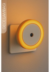 Resim Yuvarlak Otomatik Gece Lambası Işığa Duyarlı Karanlık Ldr Sensörlü Koridor Turuncu Gc01 Turuncu 