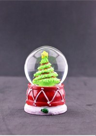 Resim Sevgiliye Yeni Yıl Hediyesi 2025 Yeni Yıl Çam Ağacı Temalı Mini Boy Işıklı Kar Küresi 6.5 Cm 