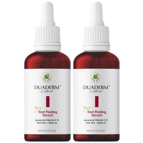 Resim Duaderm Kırmızı Peeling Serum, Aha%10 + Bha%2 + E Vitamini%1, Akne Karşıtı Ve Onarıcı, 30 Ml 2 Paketi 