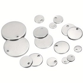 Resim 50 adet - 10 adet her pakette etiketli yuvarlak kolyeler, 6 mm'den 30 mm'ye kadar boyutlarda mevcuttur, kazılabileceği veya lazer baskıya tabi tutulabilir, DIY takı aksesuar malzemeleri için paslanmaz çelik yuvarlak kolyeler. 