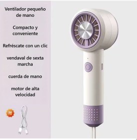 Resim Taşınabilir El Tipi Vantilatör, Sessiz, Küçük, Şarj Edilebilir Mor, 