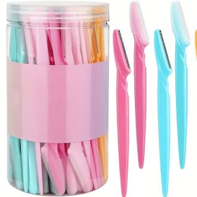 Resim 20 adet/10 adet/5 adet/1 adet Çok fonksiyonlu yüz trimmer seti, kadınlar ve erkekler için uygun - güvenlik koruyucu kapağı olan paslanmaz çelik trimler, kaşlar, vücut, yüz, bikini bölgesi vb. için uygun 