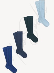 Resim Mono Socks Çocuk Kabartmalı Diz Altı 4'lü Çorap 