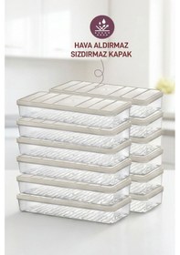Resim Selka Home 12 Adet 1 Lt. Nora Organizer Buzdolabı Buzluk Düzenleyici Saklama Kabı 