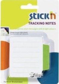 Resim Gıpta Stickn 70X70 Çizgili Beyaz Yeşil Yapışkanlı Not Kağıdı 