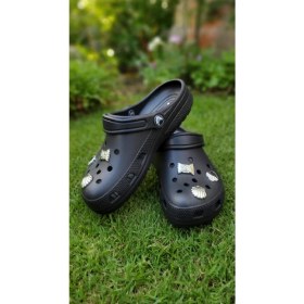 Resim Stil Shoes Kadın Cros Sabo Terlik Deniz Havuz Plaj Bahçe Terlik Burnu Kapalı Taşlı Aksesuarlı Terlik E014 