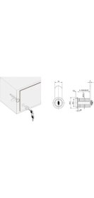 Resim Canex Mandallı Çekmece Kilidi 20 mm / Nikel 