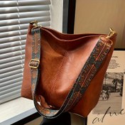 Resim Bohemian tarzı büyük kapasiteli kadın omuz çantası - yeni yaz 2025, retro ayarlanabilir geniş askılı tote çanta, fermuarlı kapanış, hediye için uygun, Noel, doğum günü hediyesi, işe gitme ve alışveriş için ideal 