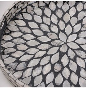 Resim Pure Sedef 30 X3,5 Cm. Black Sedefli Mozaik Tepsi Mix 